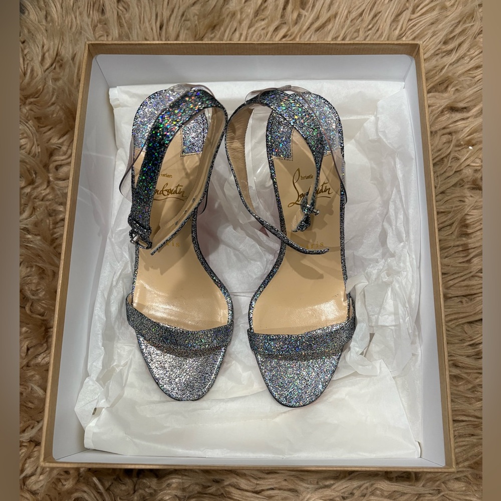 Christian Louboutin Sparkling Silver Heels